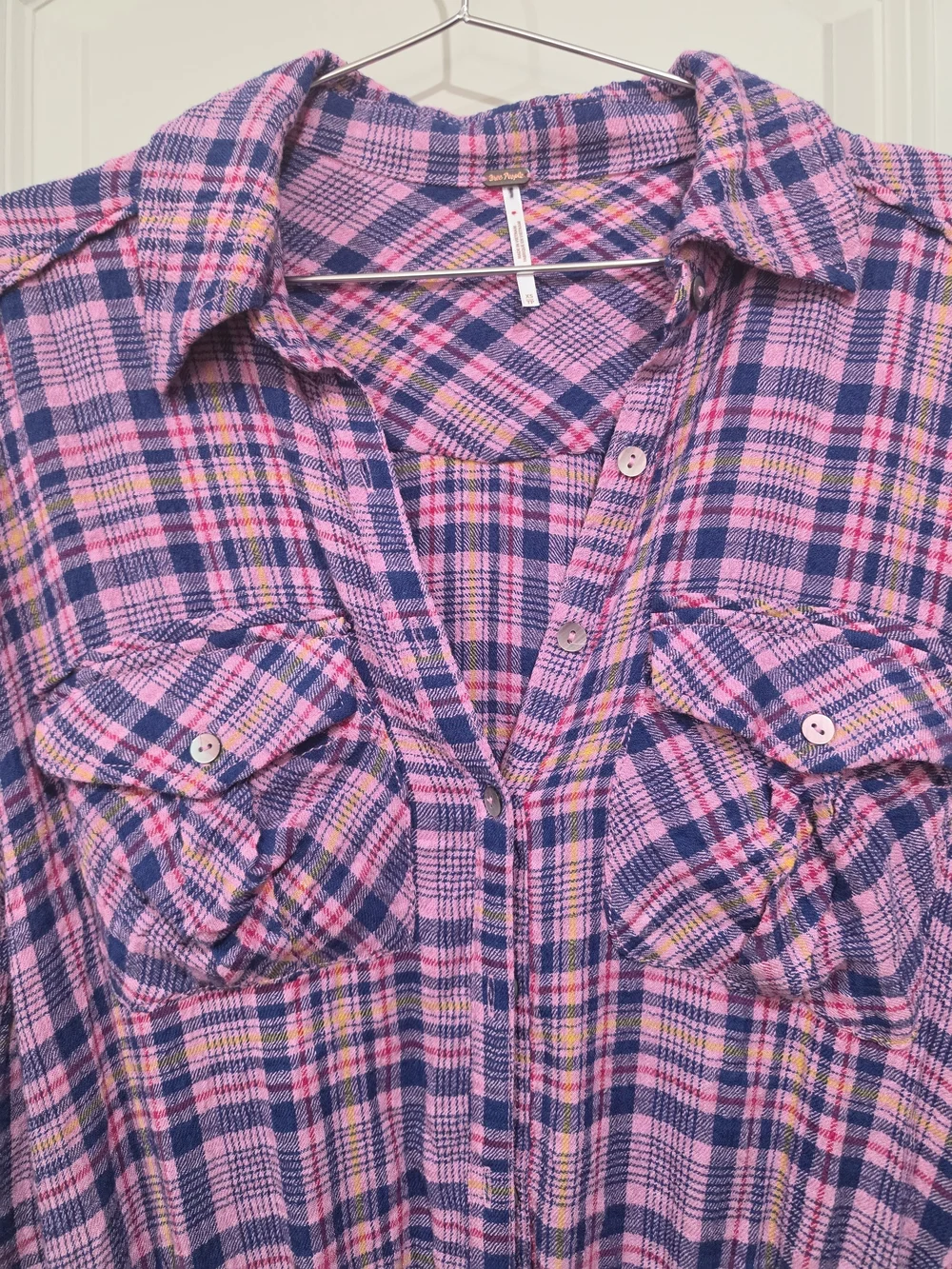 Free People Milo Plaid Button Down Mini Dress XS NWOT